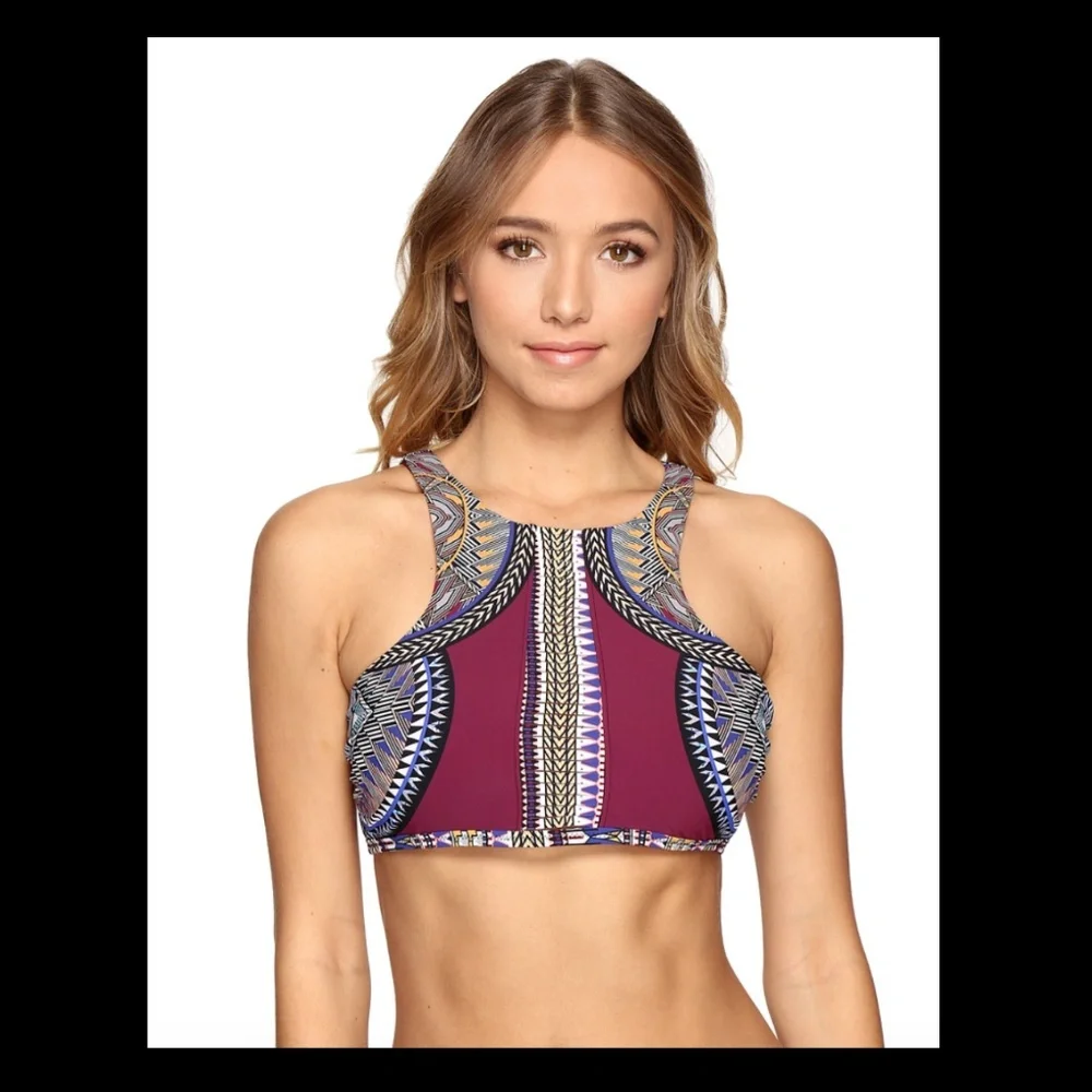 NWT! $101‎ Red Carter High Neck Bikini Top [SZ XS]